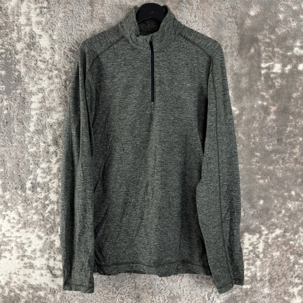 Lululemon Size M Metal Vent Tech 1/2 Zip Pullover Green Long Sleeve‎ Mens